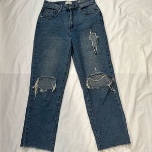 Cotton On 91 Womens Jeans Size 28 Waist Denim Distressed ￼ ￼ Straight Leg, Jeans